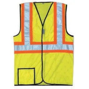 OccuNomix 3X Hi-Viz Yellow OccuLux Premium Light Weight Cool Polyester Mesh Class 2 Two-Tone Vest With Front Hook And Loop Closure And 3M Scotchlite 2" Reflective Tape And 2 Pockets