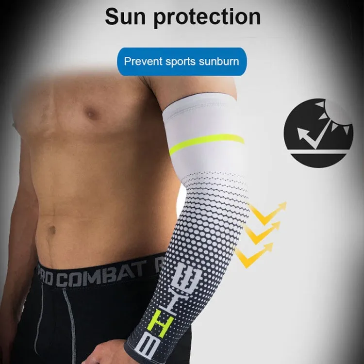 1 Pair Cool Men Cycling Running Bicycle UV Sun Protection Cuff Cover Protective Arm Sleeve Bike Sport Arm Warmers Sleeves, Size:XXL (White)