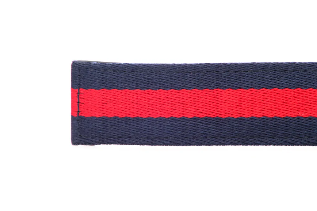 1.25" Navy-Red Stripe Cloth Strap