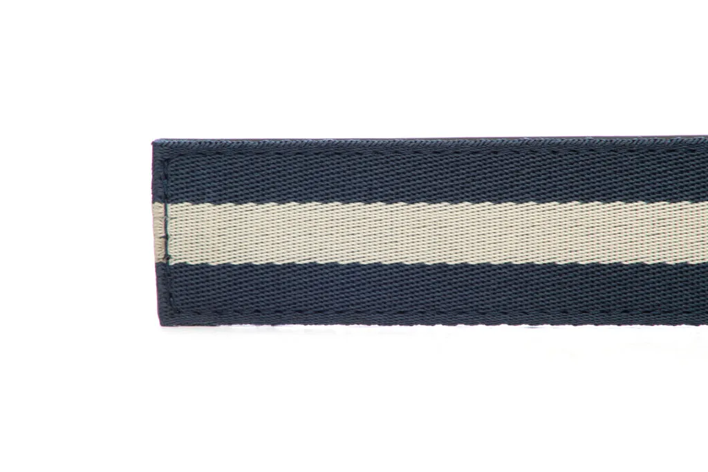 1.25" Navy-White Stripe Cloth Strap