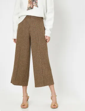 16333 Brown Check Patterned Trousers