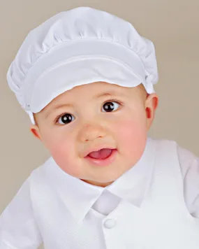 3 Piece Boys Christening Romper w/Hat