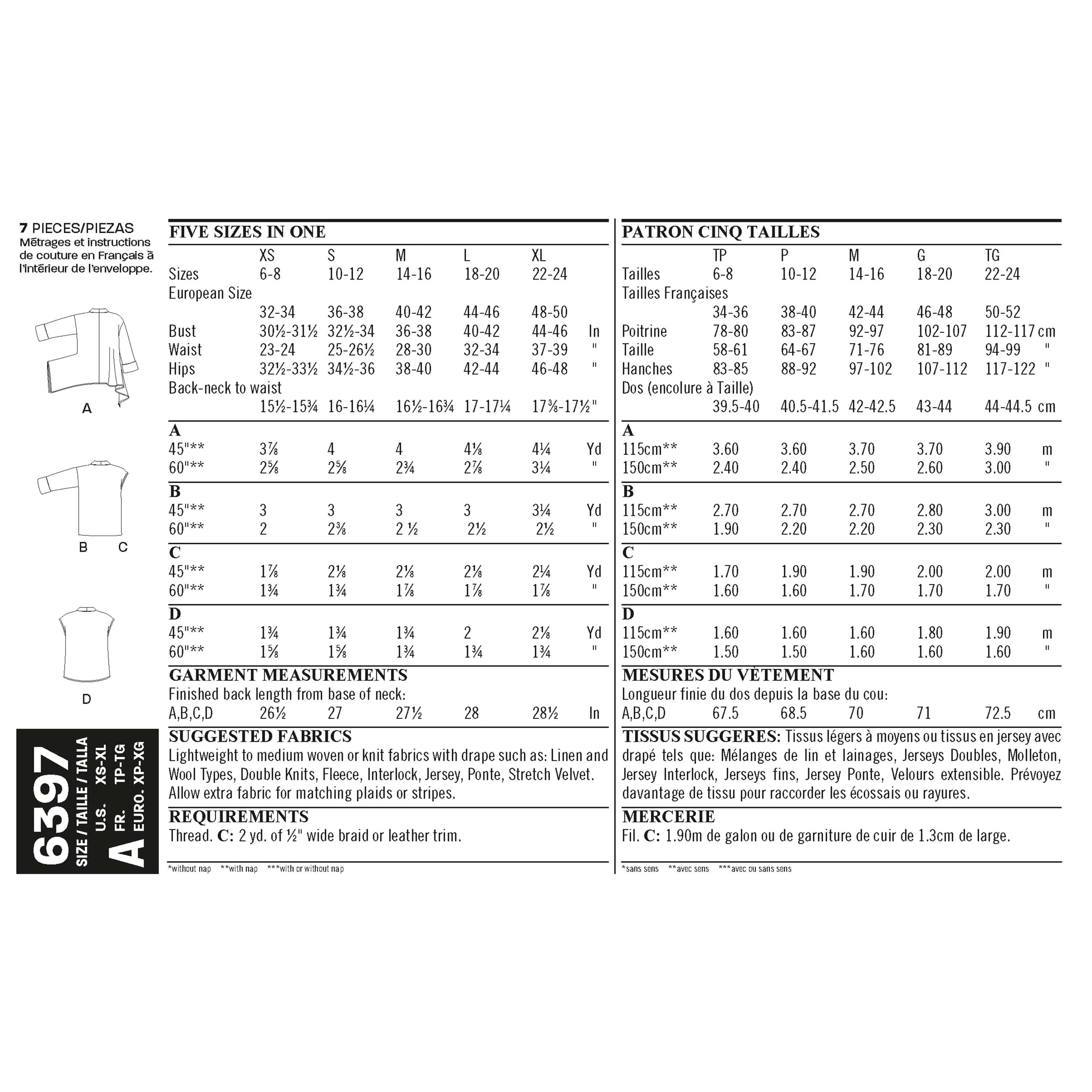 6397 Misses' Jacket and Vest