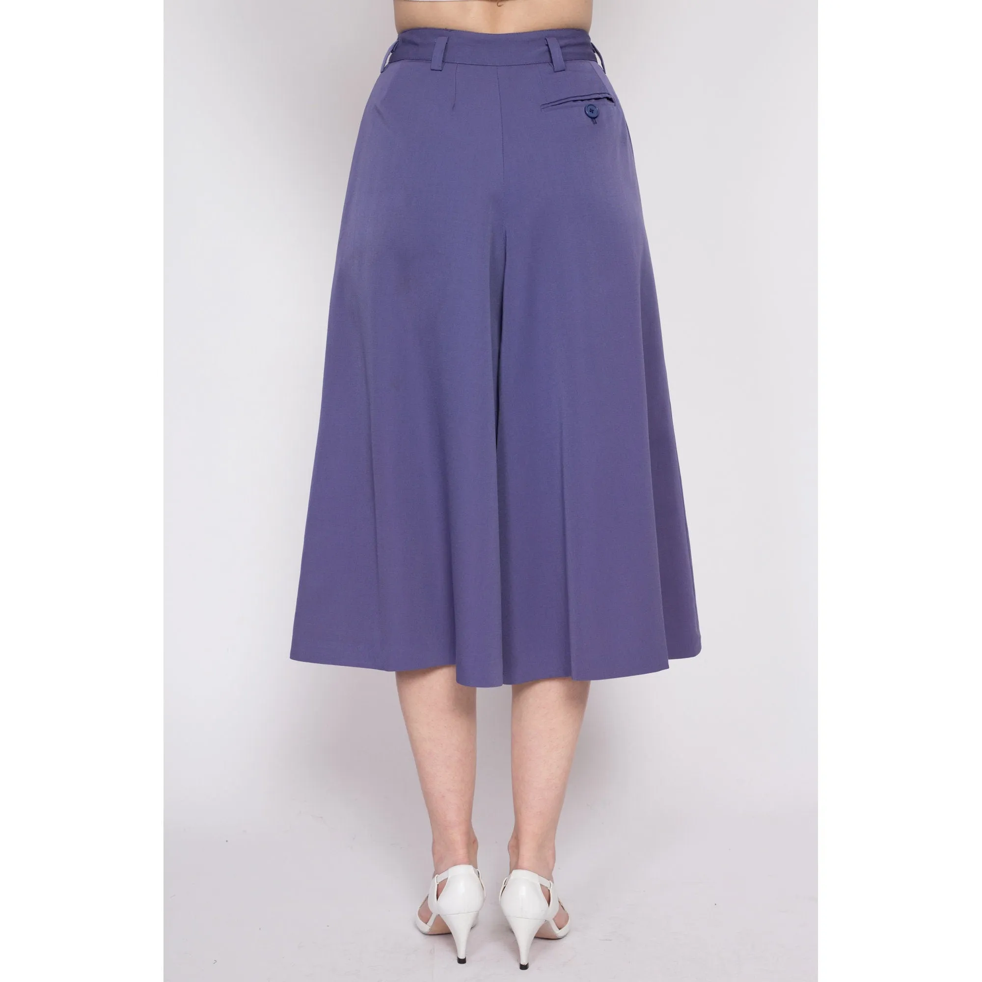 70s 80s Christian Aujard Lilac Purple High Waisted Culottes - Small, 25.75"