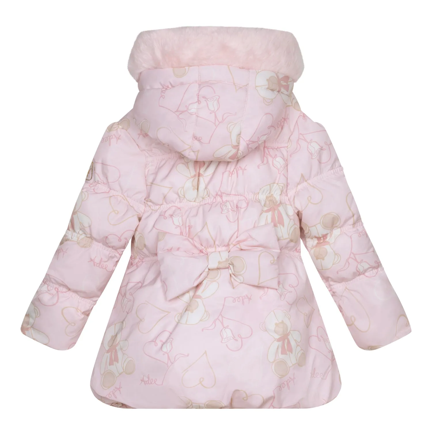 A'Dee - Stella faux fur hooded teddy print jacket