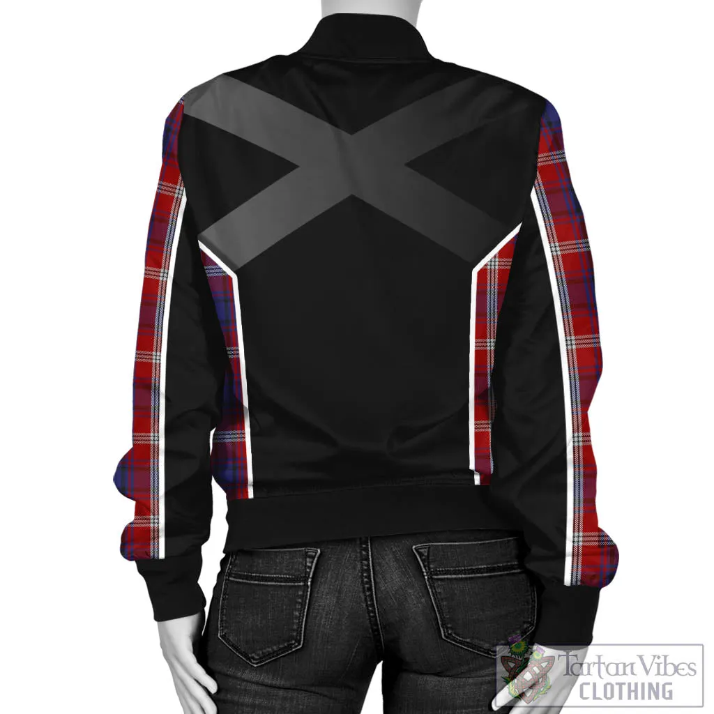 Ainslie Tartan Bomber Jacket with Family Crest and Scottish Thistle Vibes Sport Style