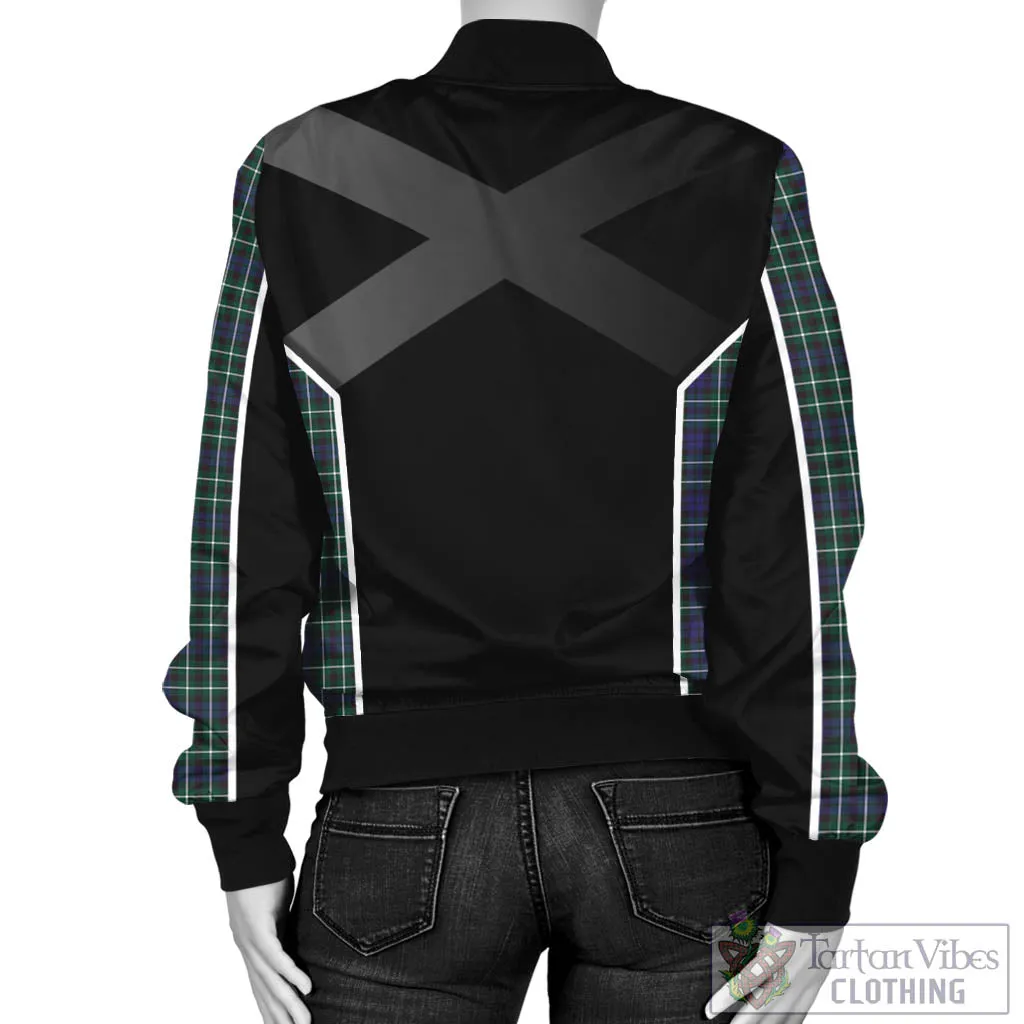 Allardice Tartan Bomber Jacket with Family Crest and Scottish Thistle Vibes Sport Style