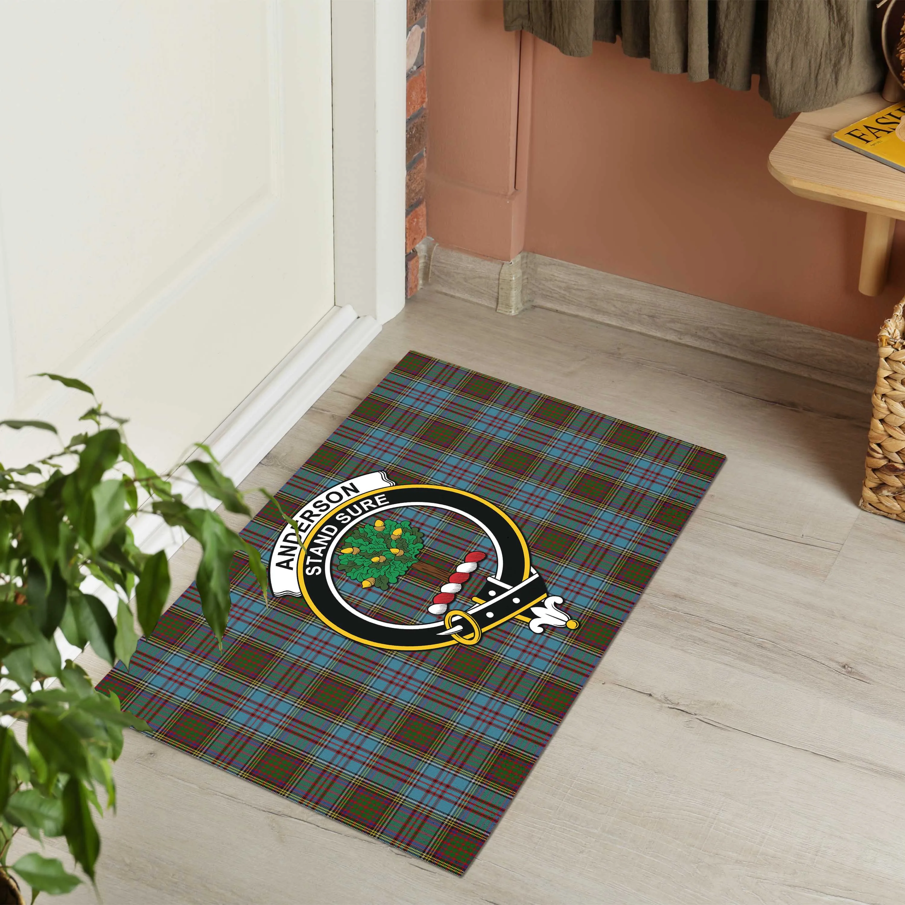 Anderson Tartan Door Mat with Family Crest