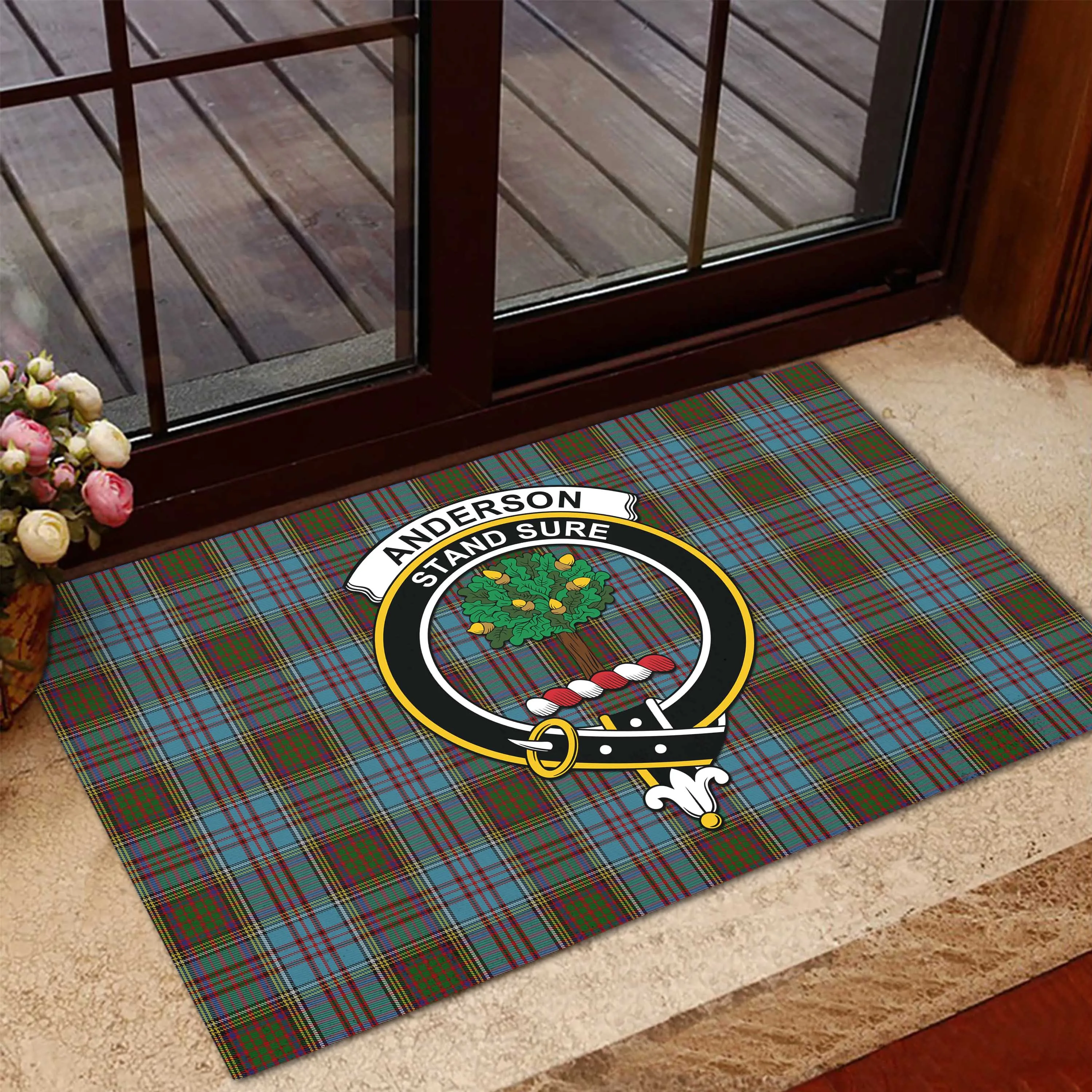 Anderson Tartan Door Mat with Family Crest