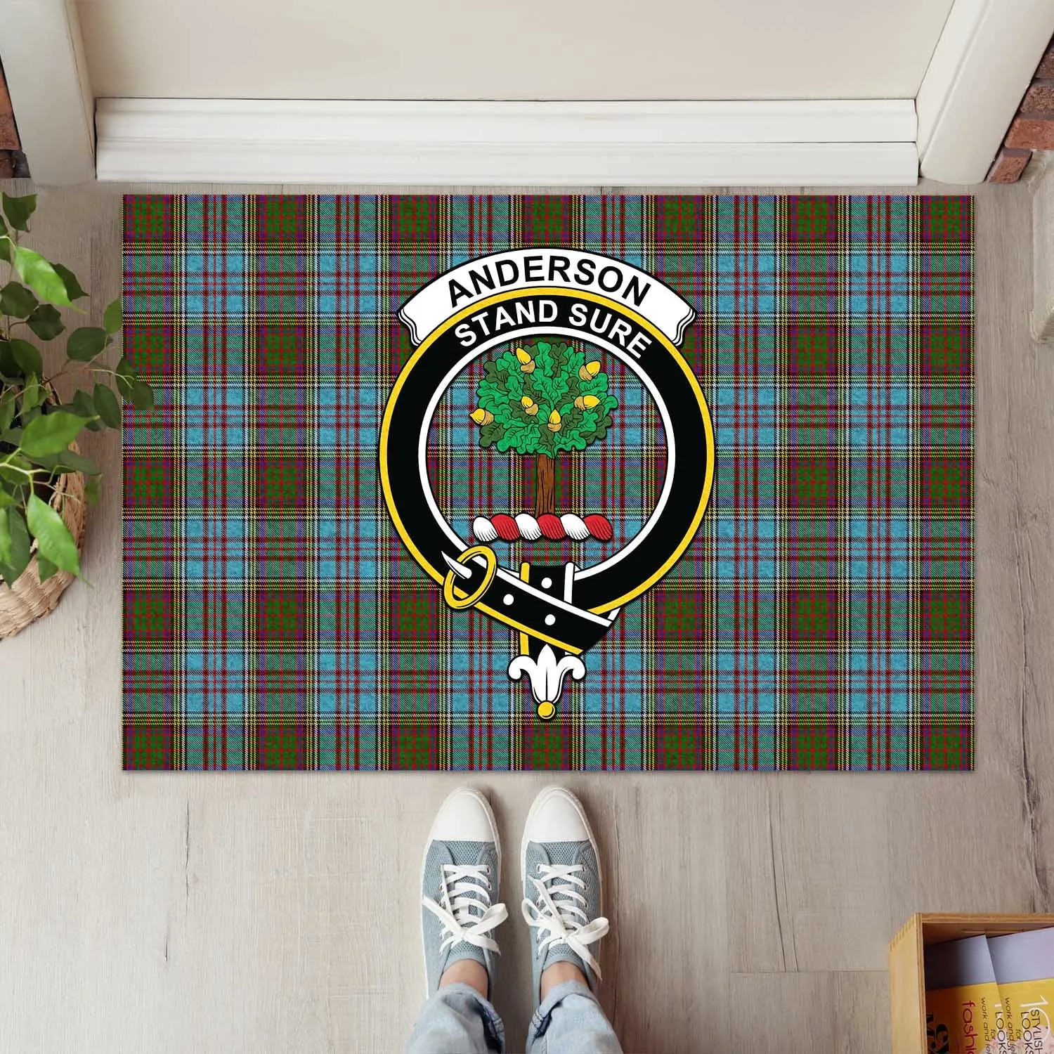 Anderson Tartan Door Mat with Family Crest