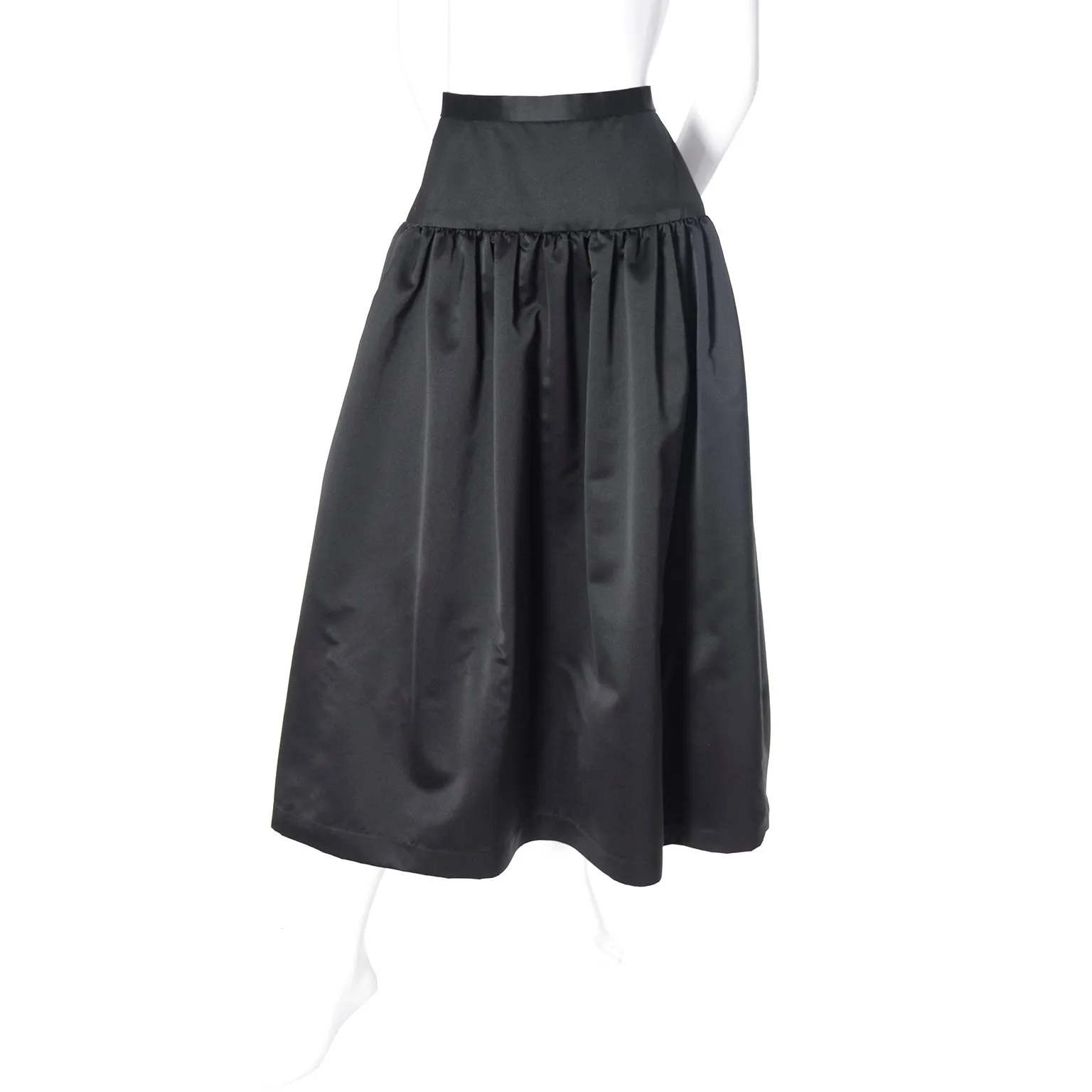 Anthony Muto Black Satin Vintage Evening Skirt