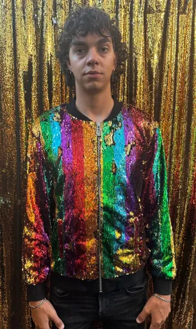 Any Old Iron Men's Rainbow Bomber Jacket