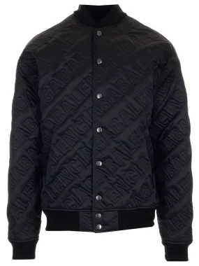 Balenciaga Logo Quilted Bomber Jacket