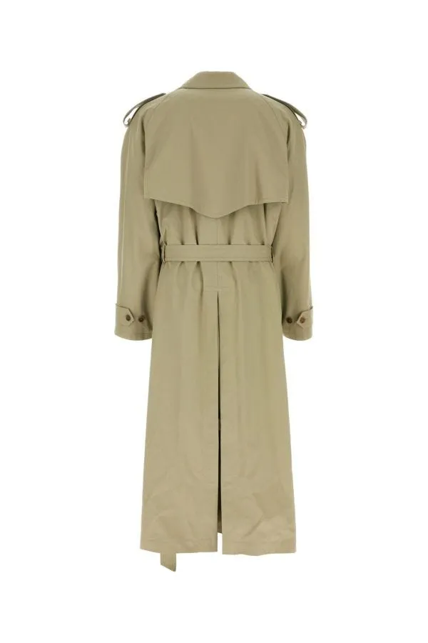 BALENCIAGA | Sage green cotton trench coat