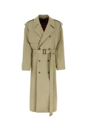 BALENCIAGA | Sage green cotton trench coat