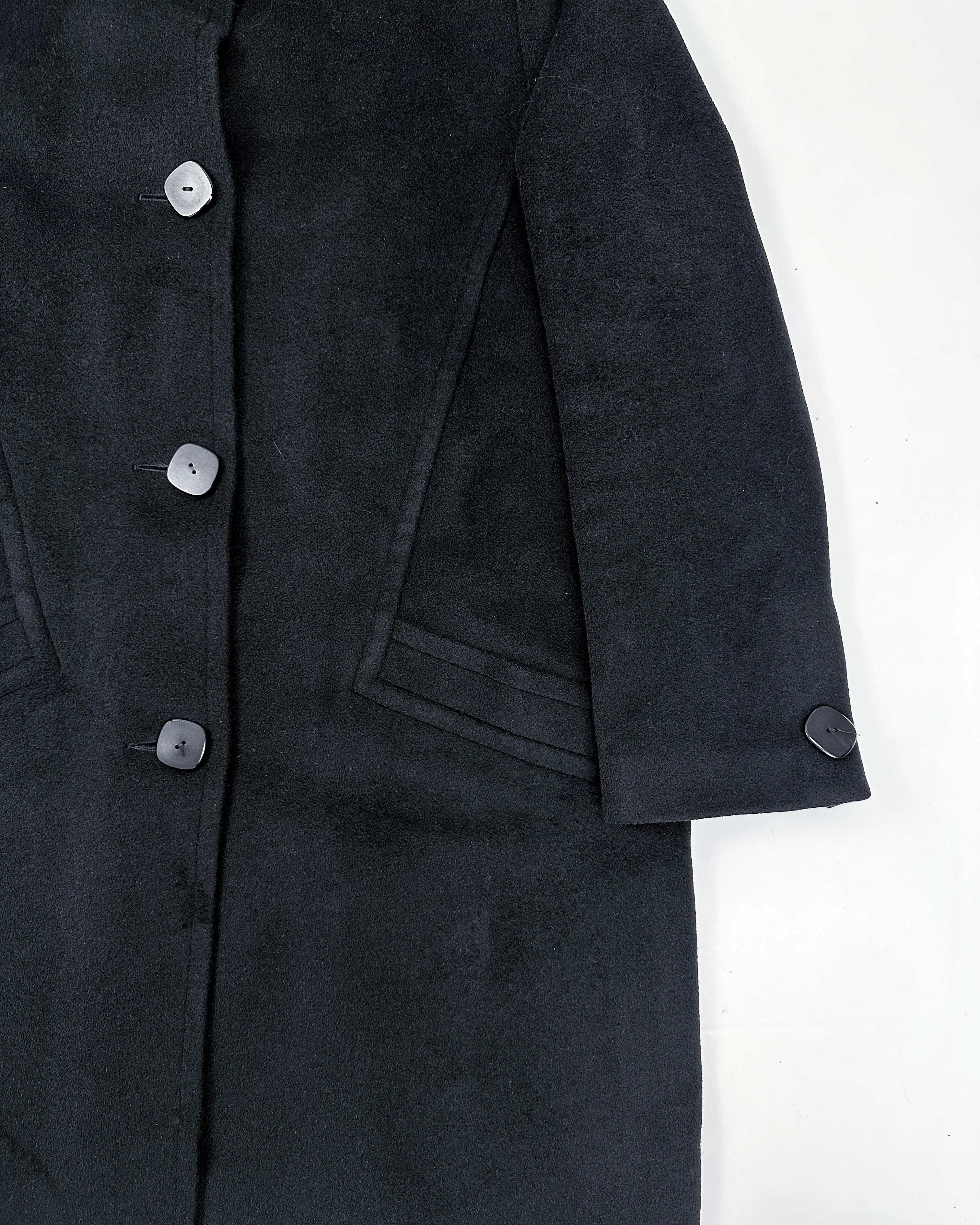 Balenciaga Uniform Black Wool   Cashmere Long Coat Jacket 1990's