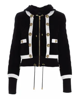 Balmain Quilted Hooded Bomber Jacket