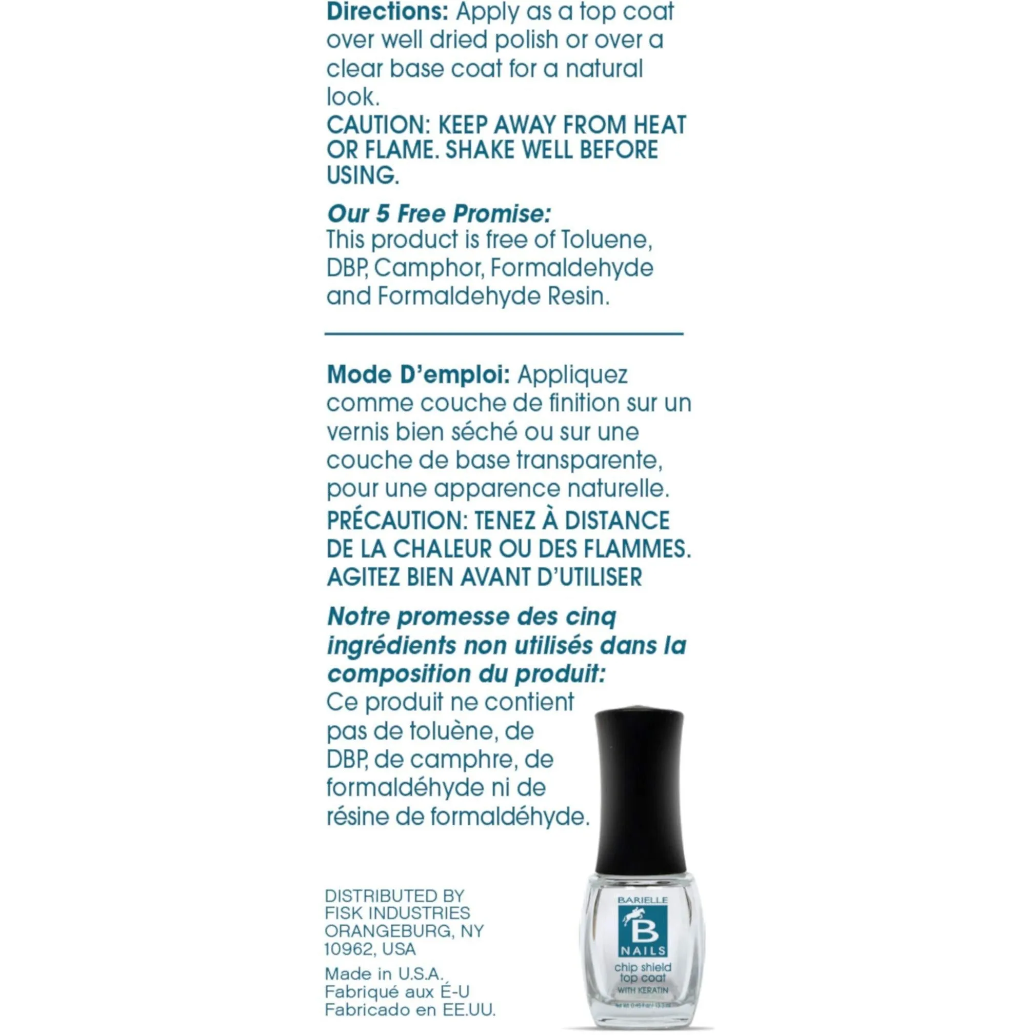 Barielle Nails Chip Shield Top Coat .5 oz. (PACK OF 2)