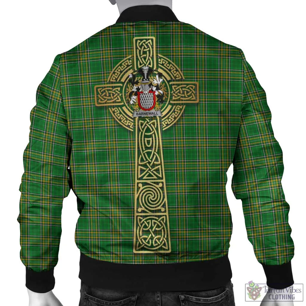 Barnewall Irish Clan Tartan Bomber Jacket with Coat of Arms Celtic Tree of Life Style