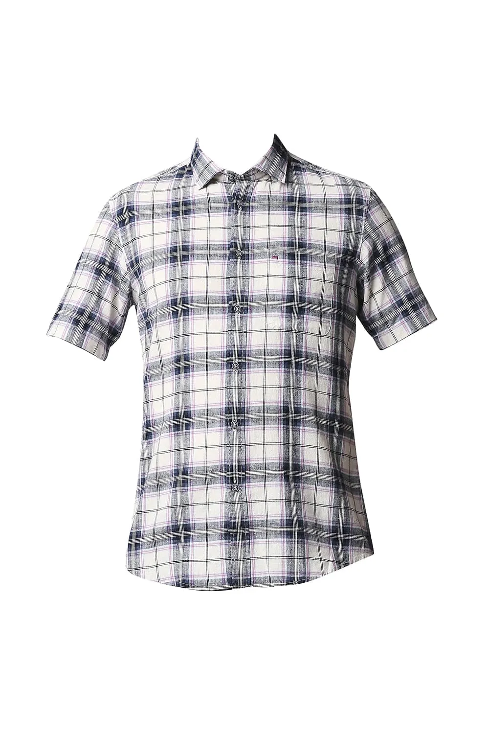 Basics Slim Fit Cotton Jute Checks Shirt