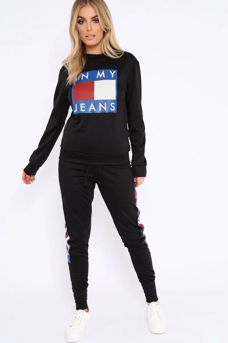 Black In My Jeans Loungewear Set - Vyolet