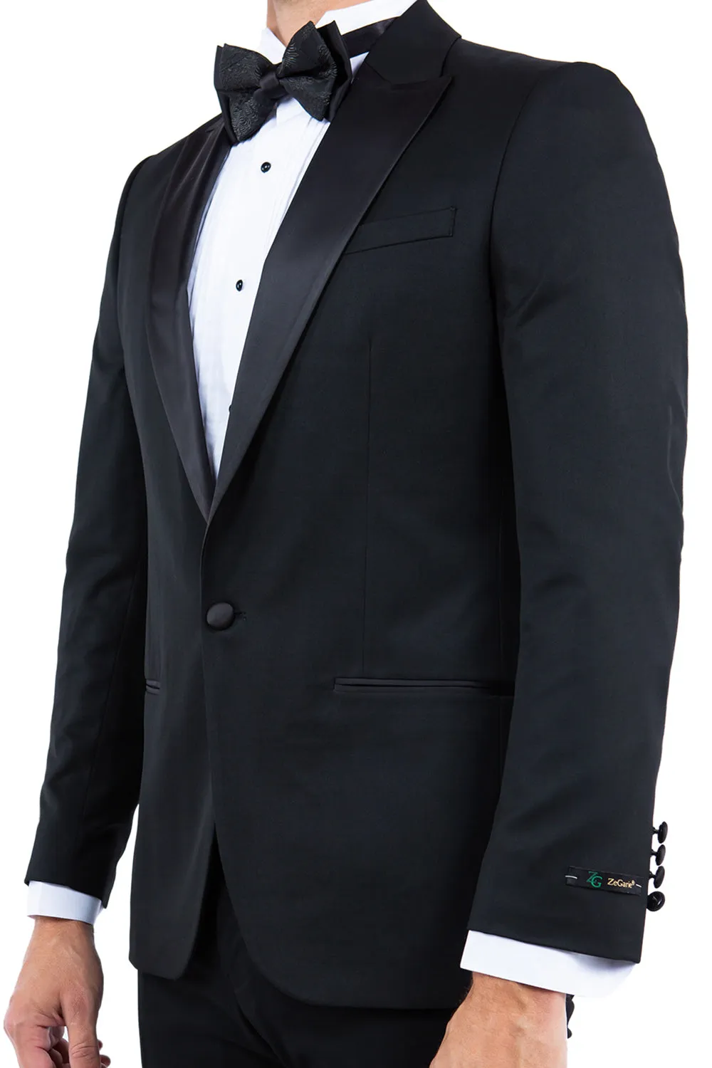 Black Peak Lapel Tuxedo Jacket