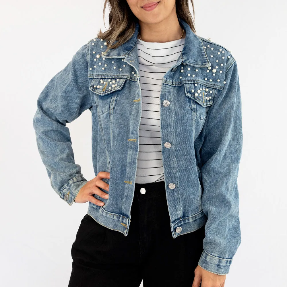 (Black Pearl) Till Death Bridal Shower Denim Jackets