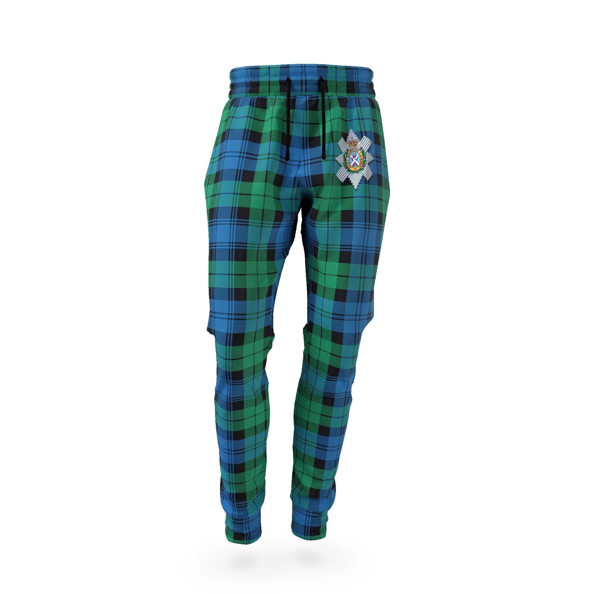 Black Watch Ancient Tartan Joggers Pants with Family Crest