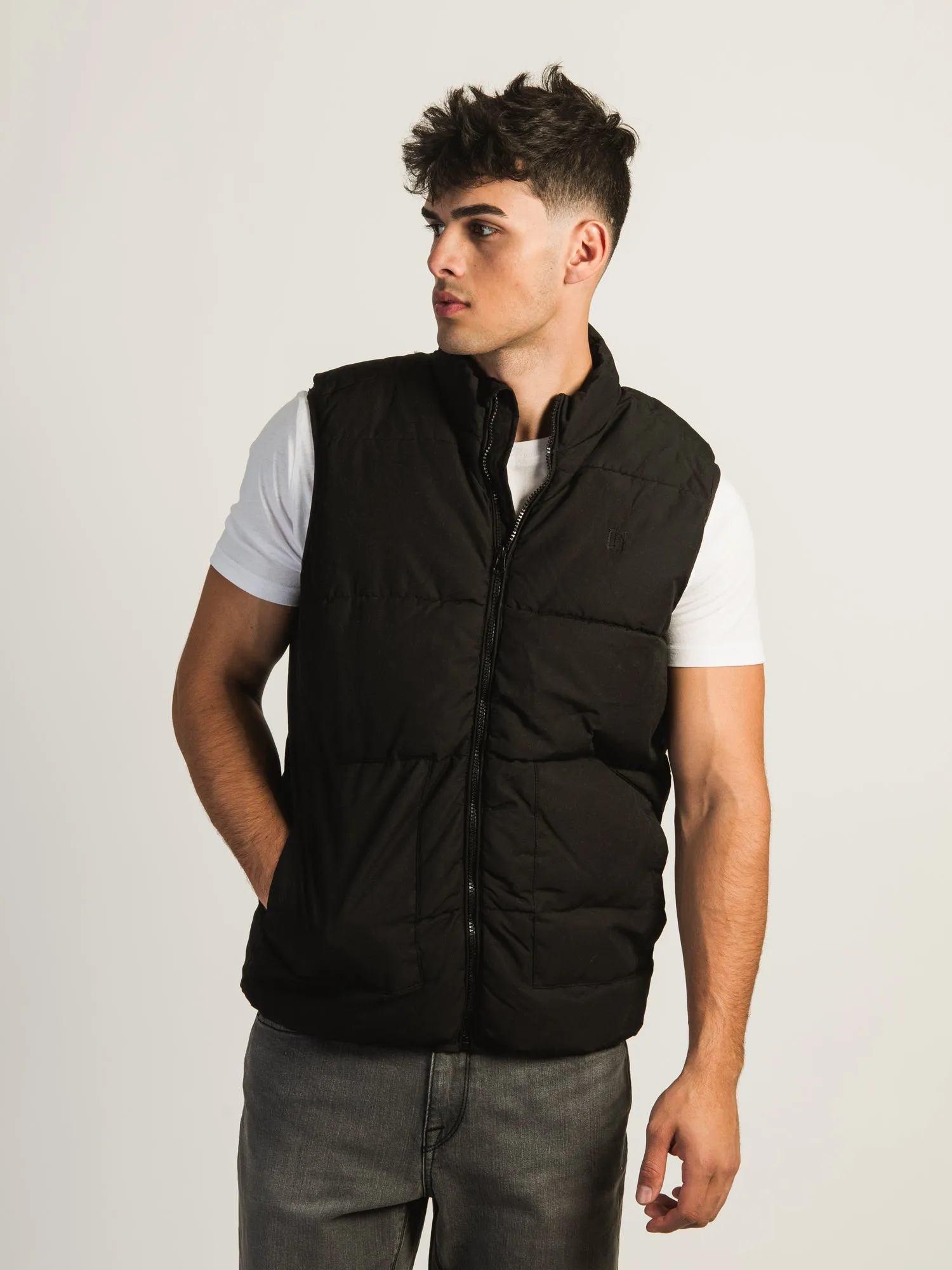 BLEND PUFFER VEST - BLACK