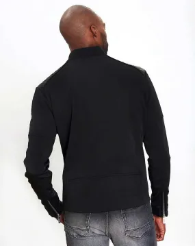 Blouson bi-matière noir