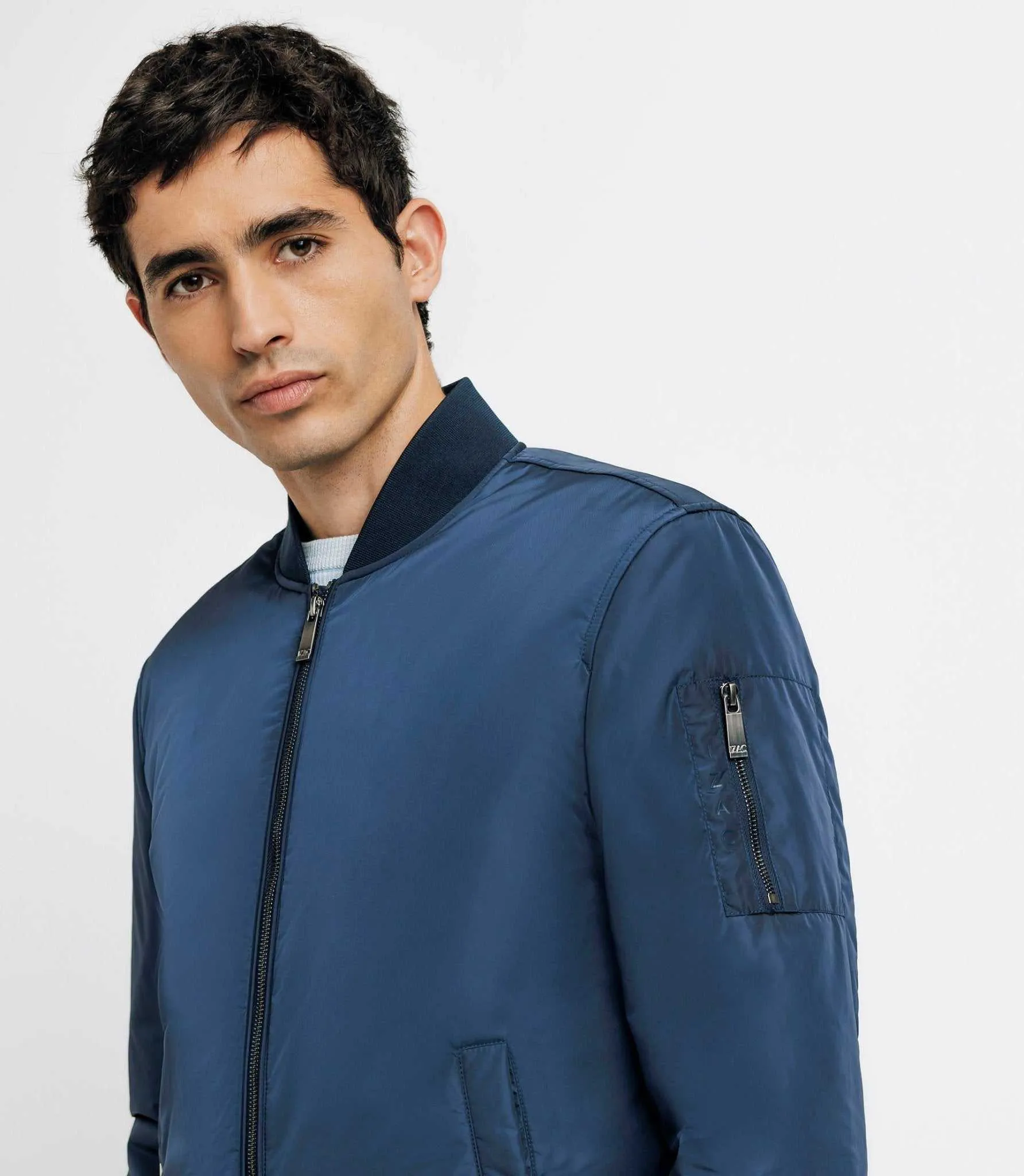 Blouson en tissu recyclé marine