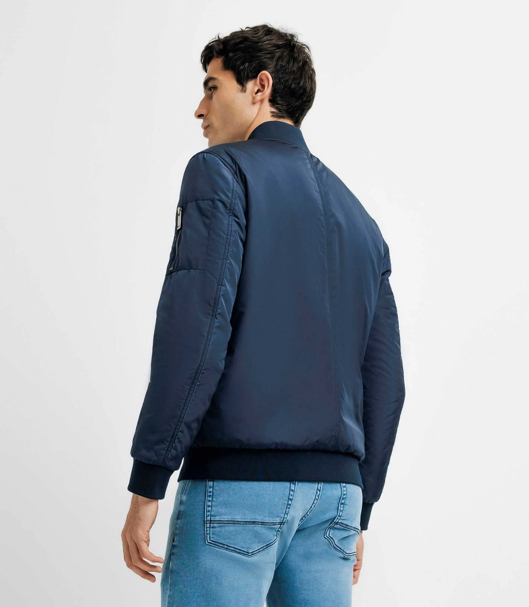 Blouson en tissu recyclé marine