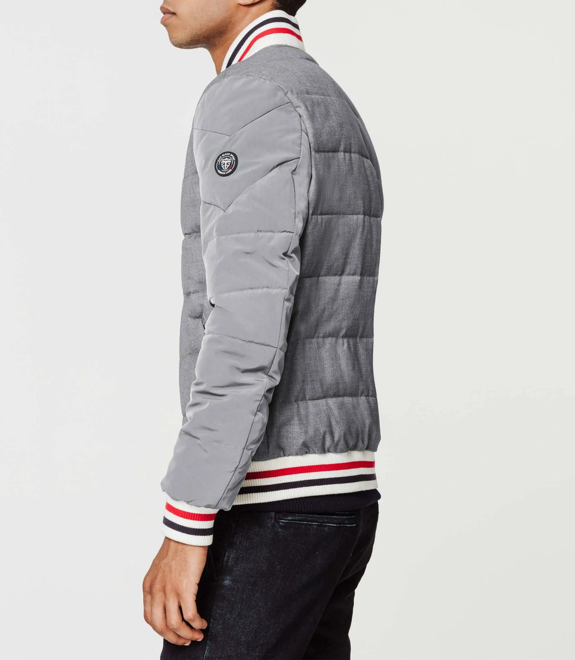 Blouson teddy matelassé gris