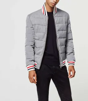 Blouson teddy matelassé gris