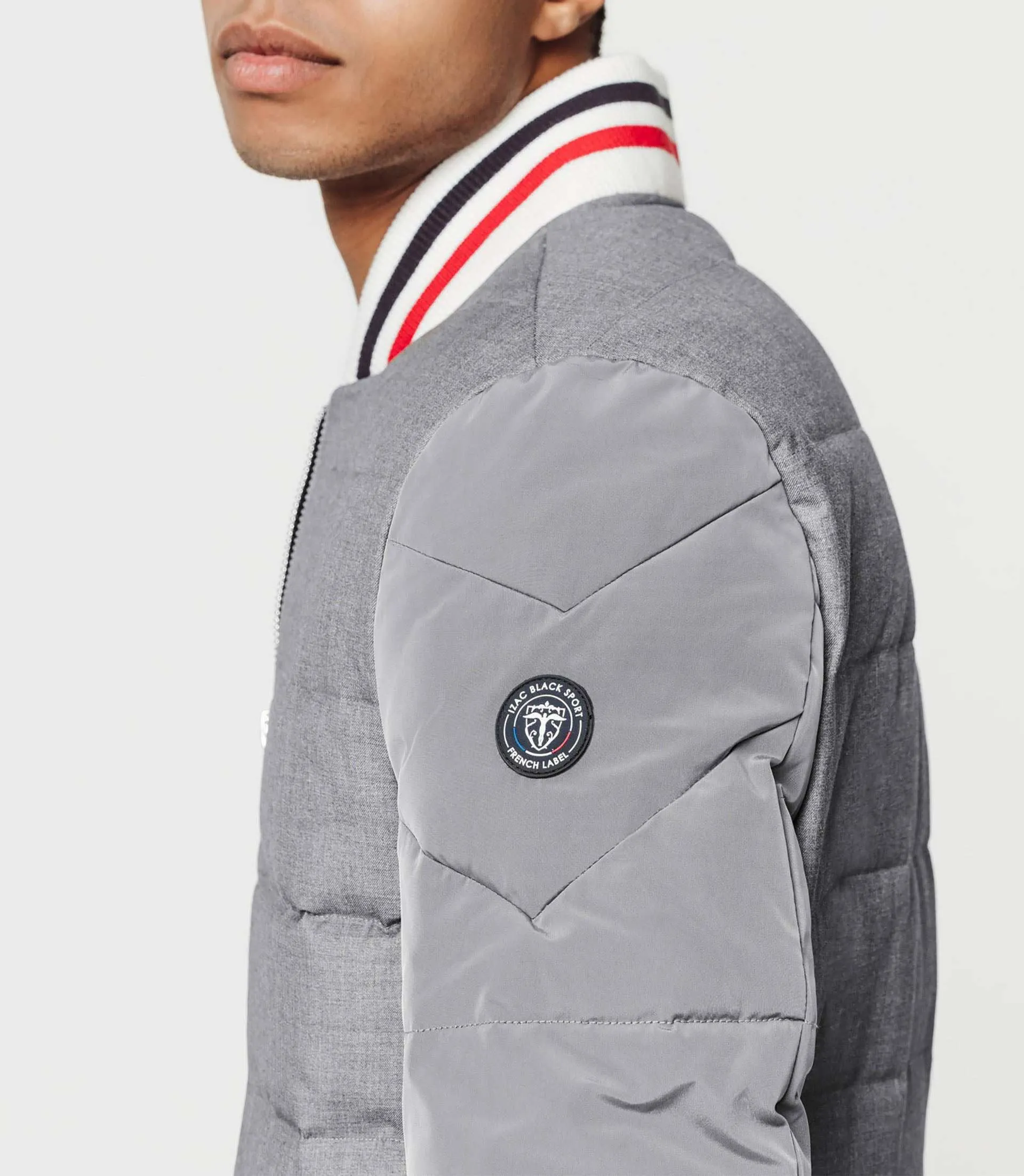 Blouson teddy matelassé gris