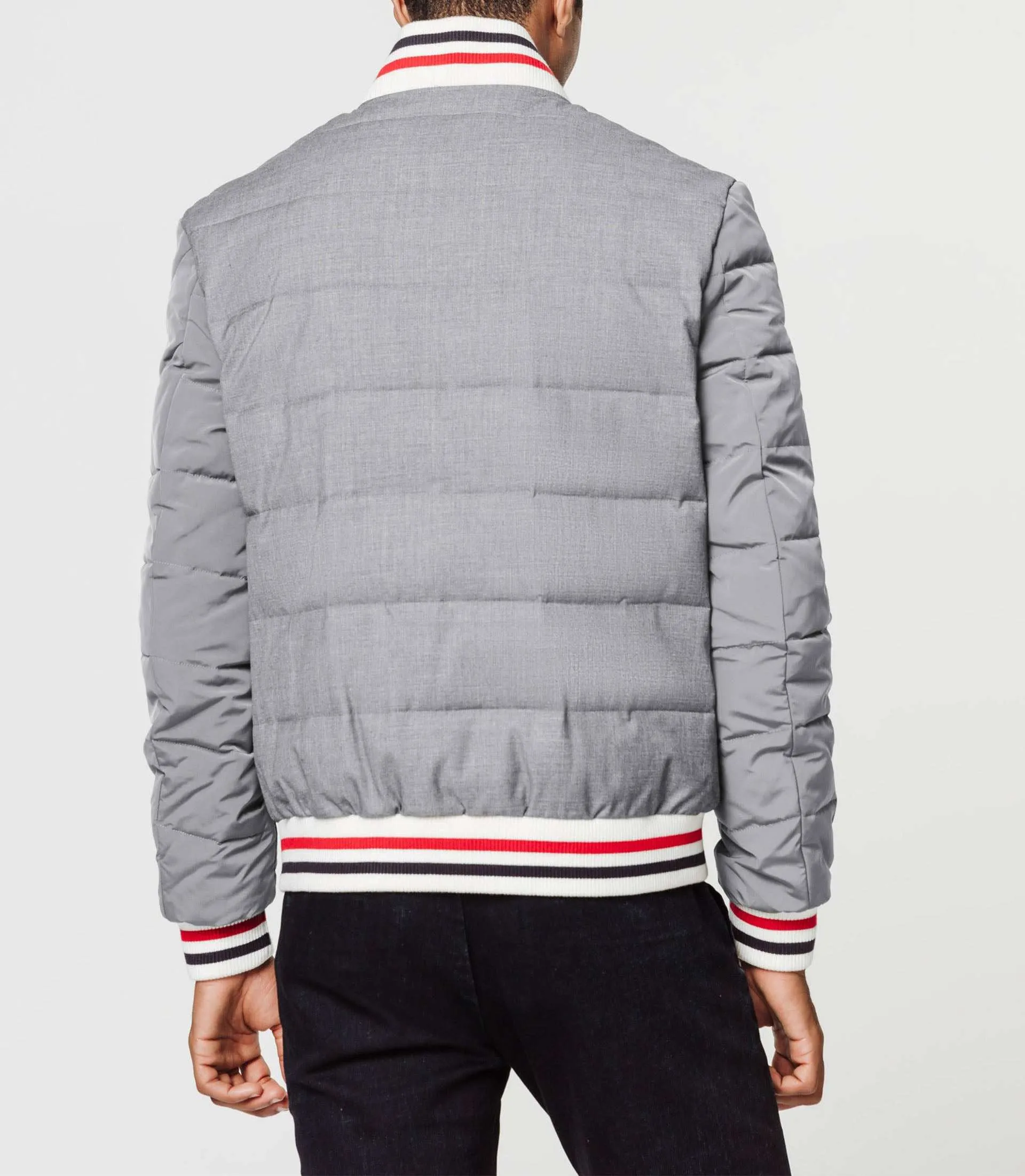 Blouson teddy matelassé gris