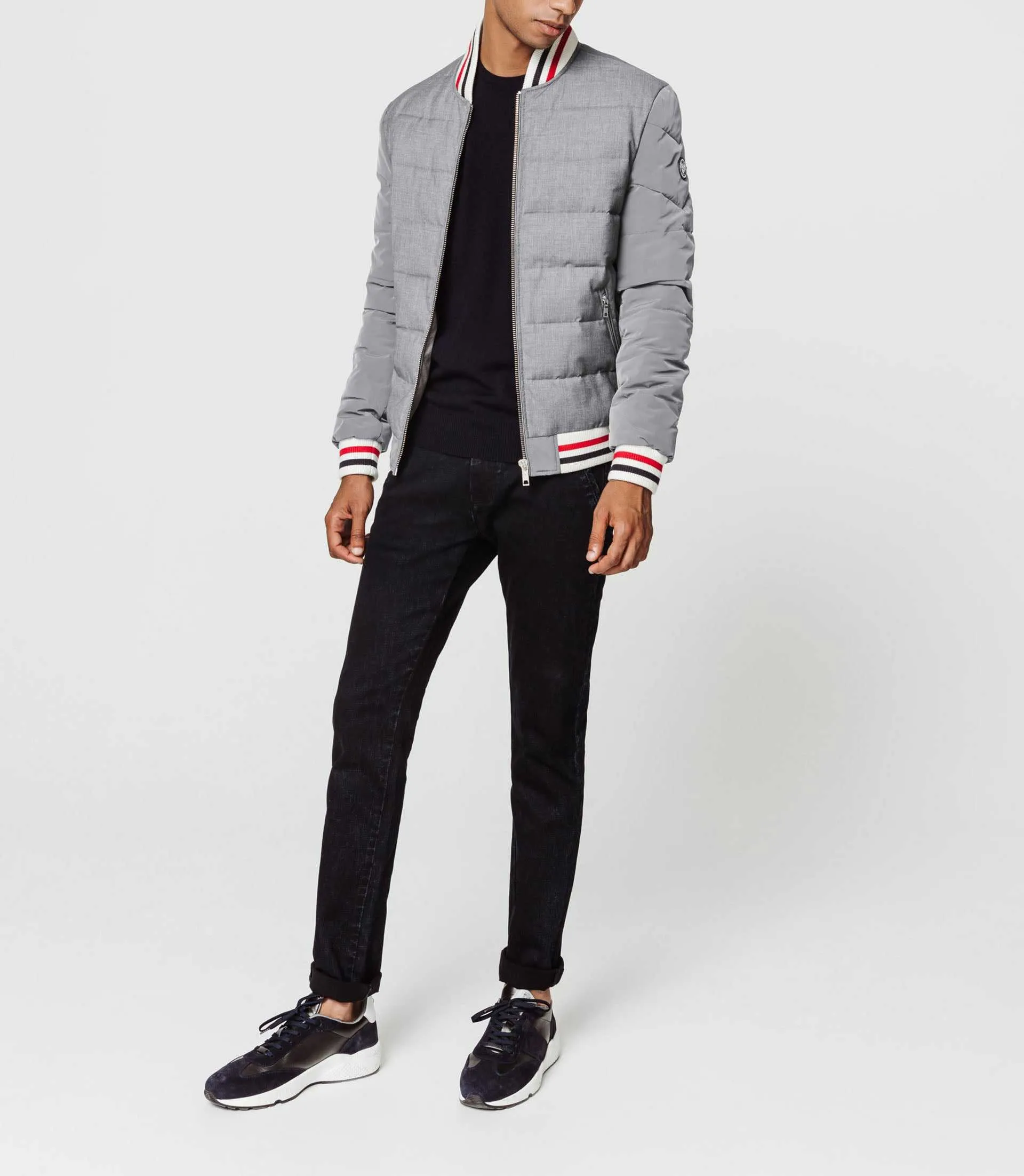 Blouson teddy matelassé gris