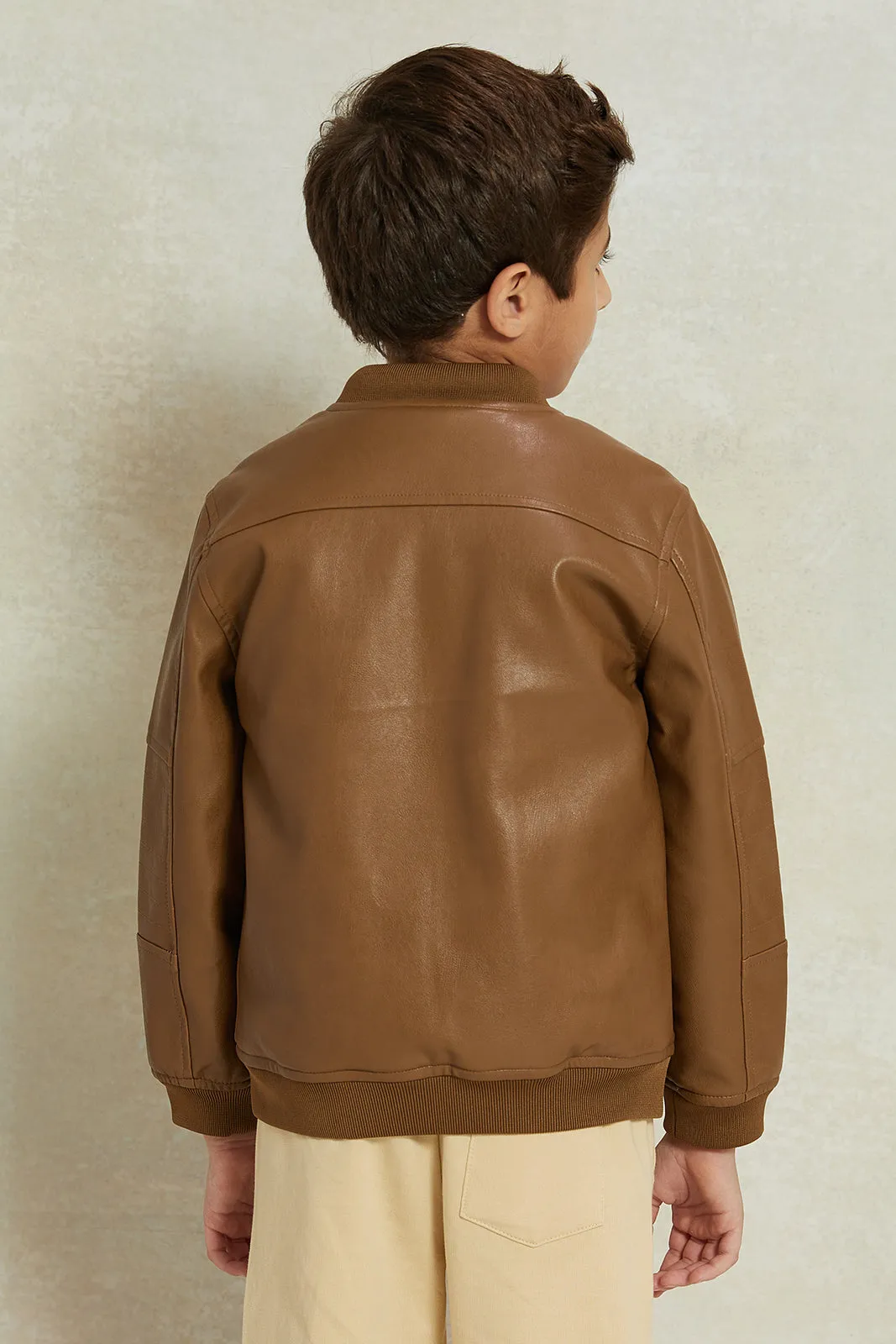 Boys Brown Bomber Jacket