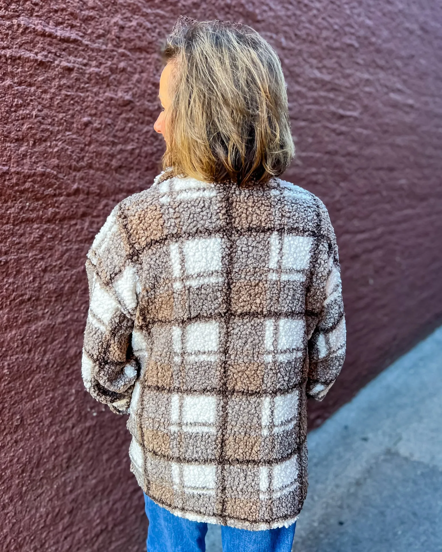 Brown Teddy Plaid Shacket