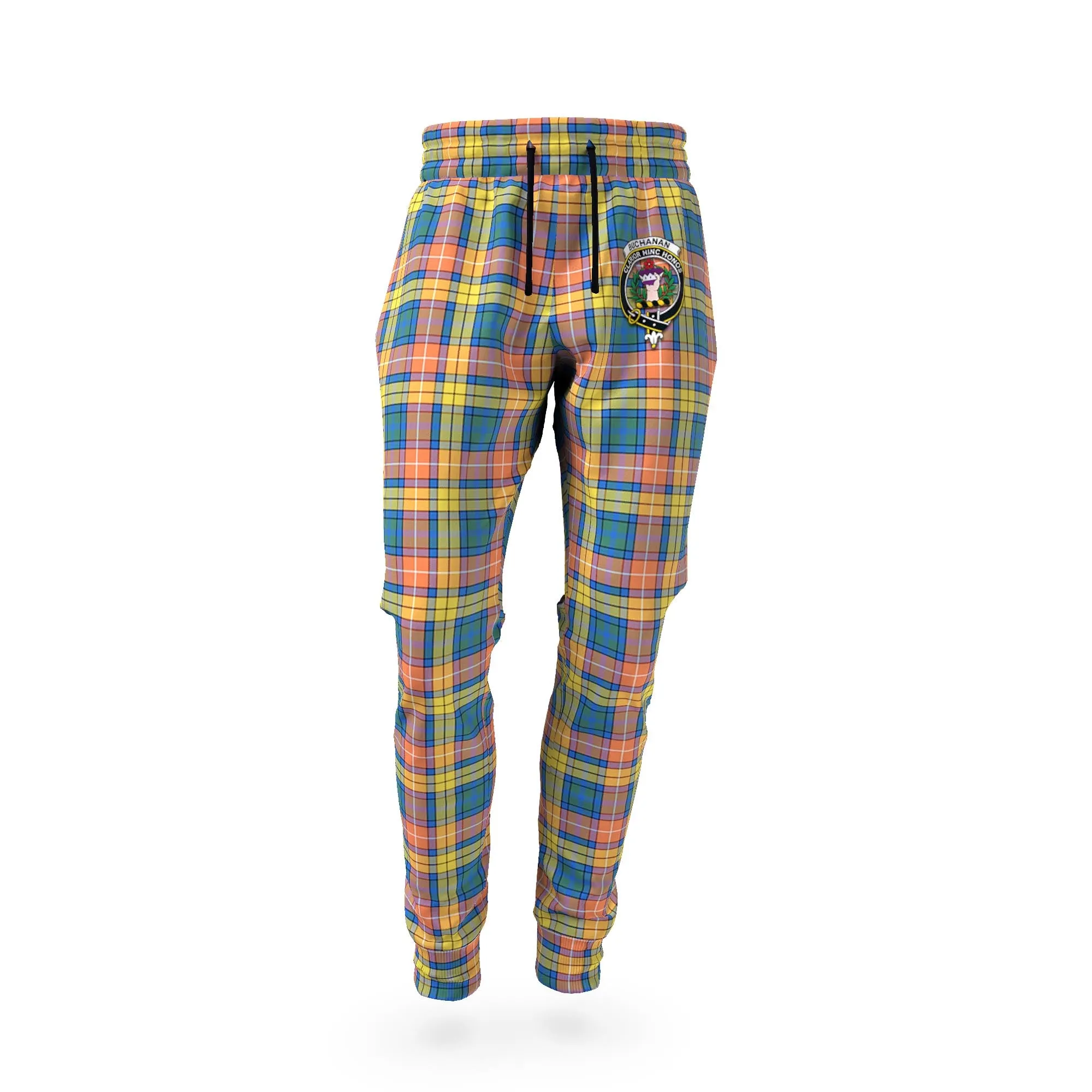 Buchanan Ancient Tartan Joggers Pants with Family Crest