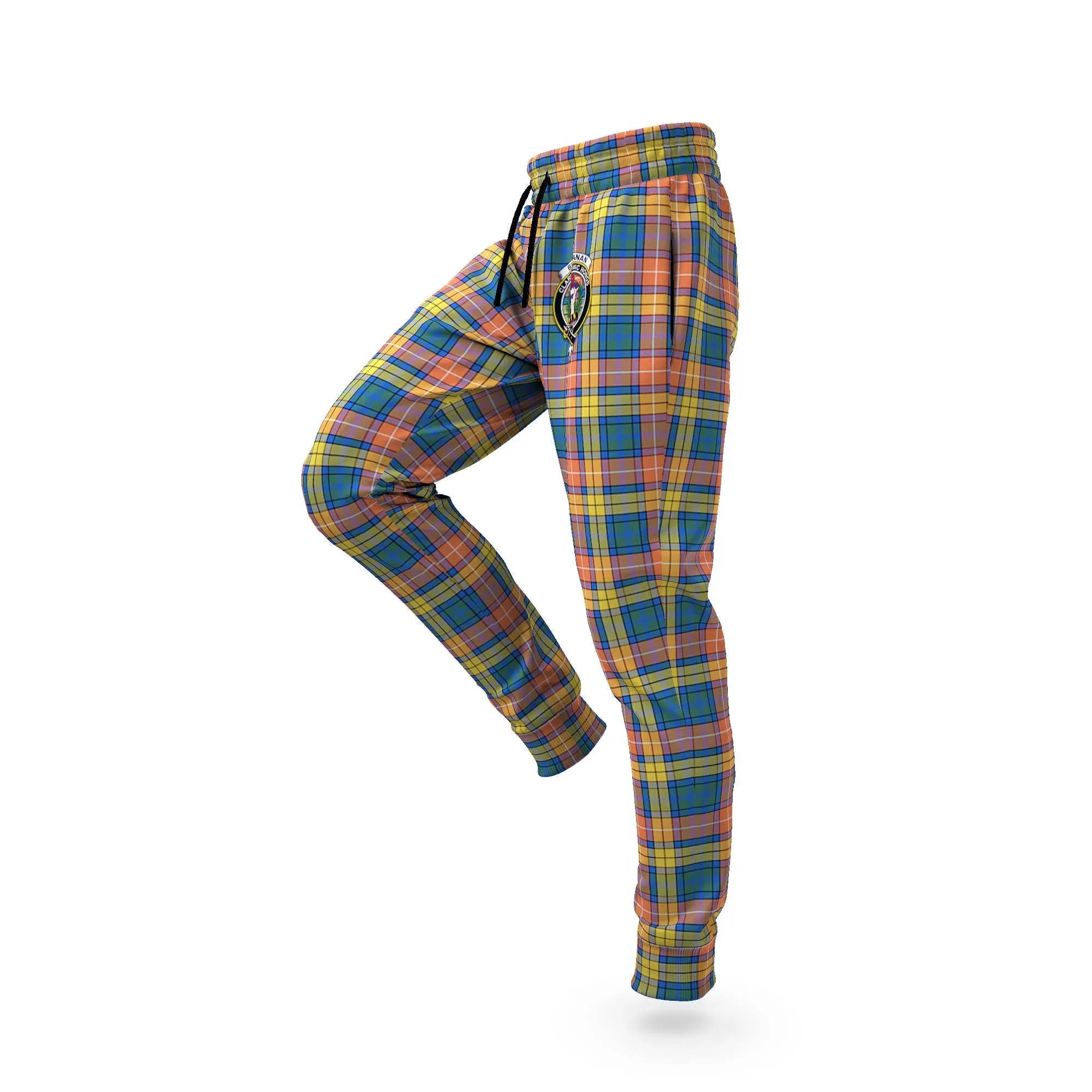 Buchanan Ancient Tartan Joggers Pants with Family Crest