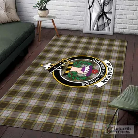 Buchanan Dress Tartan Area Rug with Family Crest