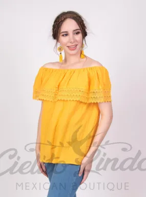 Campesina Off the Shoulder Blouse Yellow