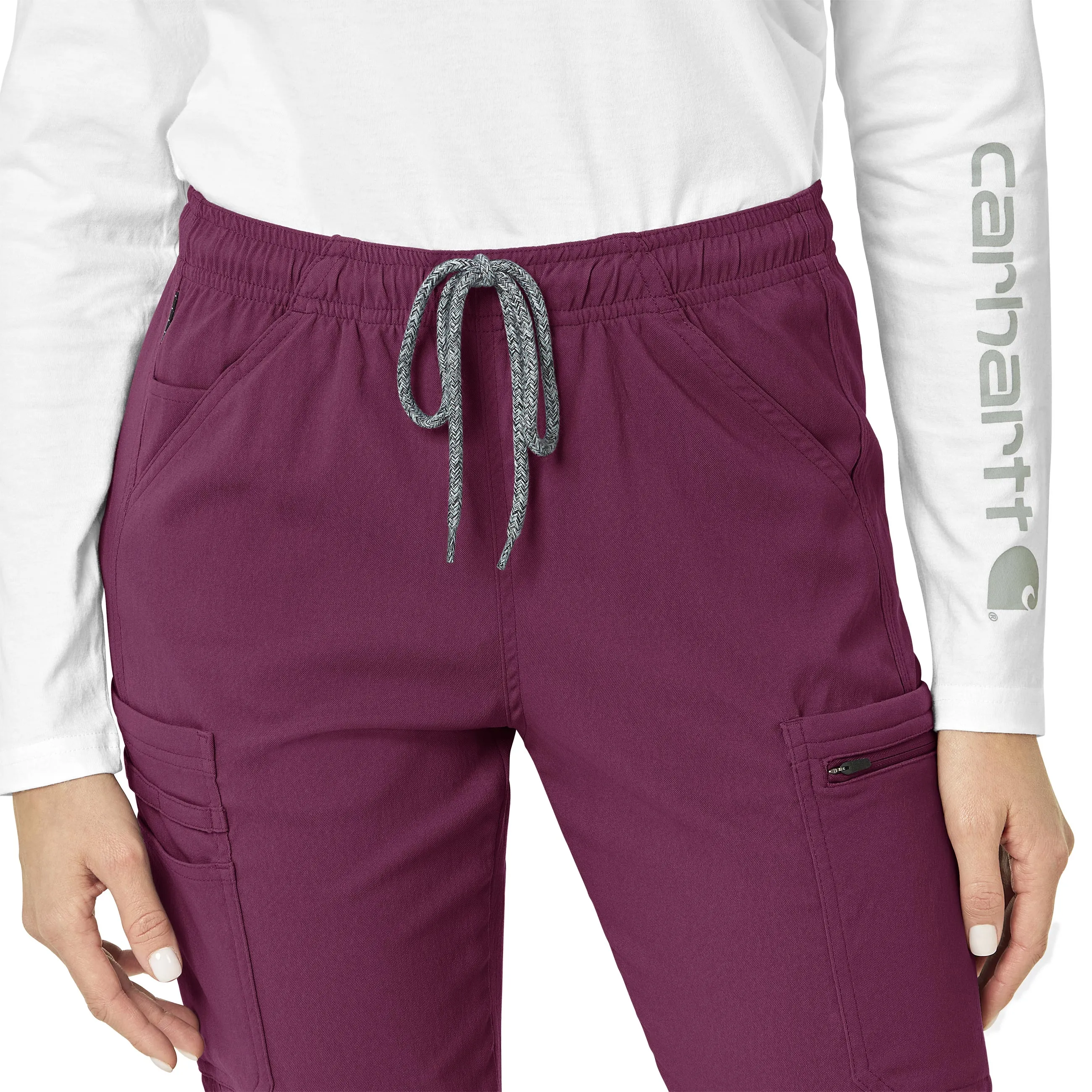 Carhartt Rugged Flex Peak Women's Cargo Jogger Scrub Pant - Wine