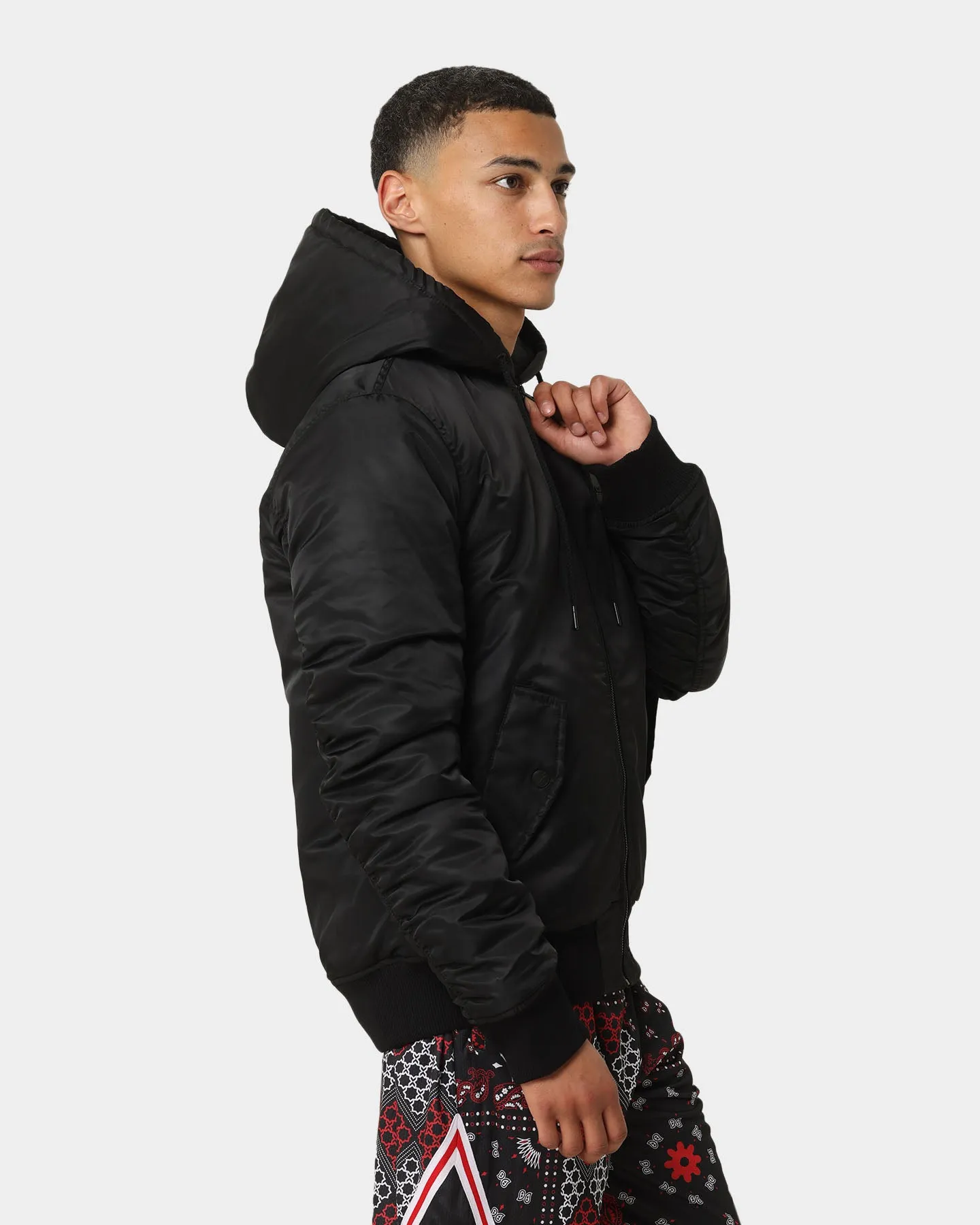 Carre Ultilitaire Hooded Bomber Jacket Black