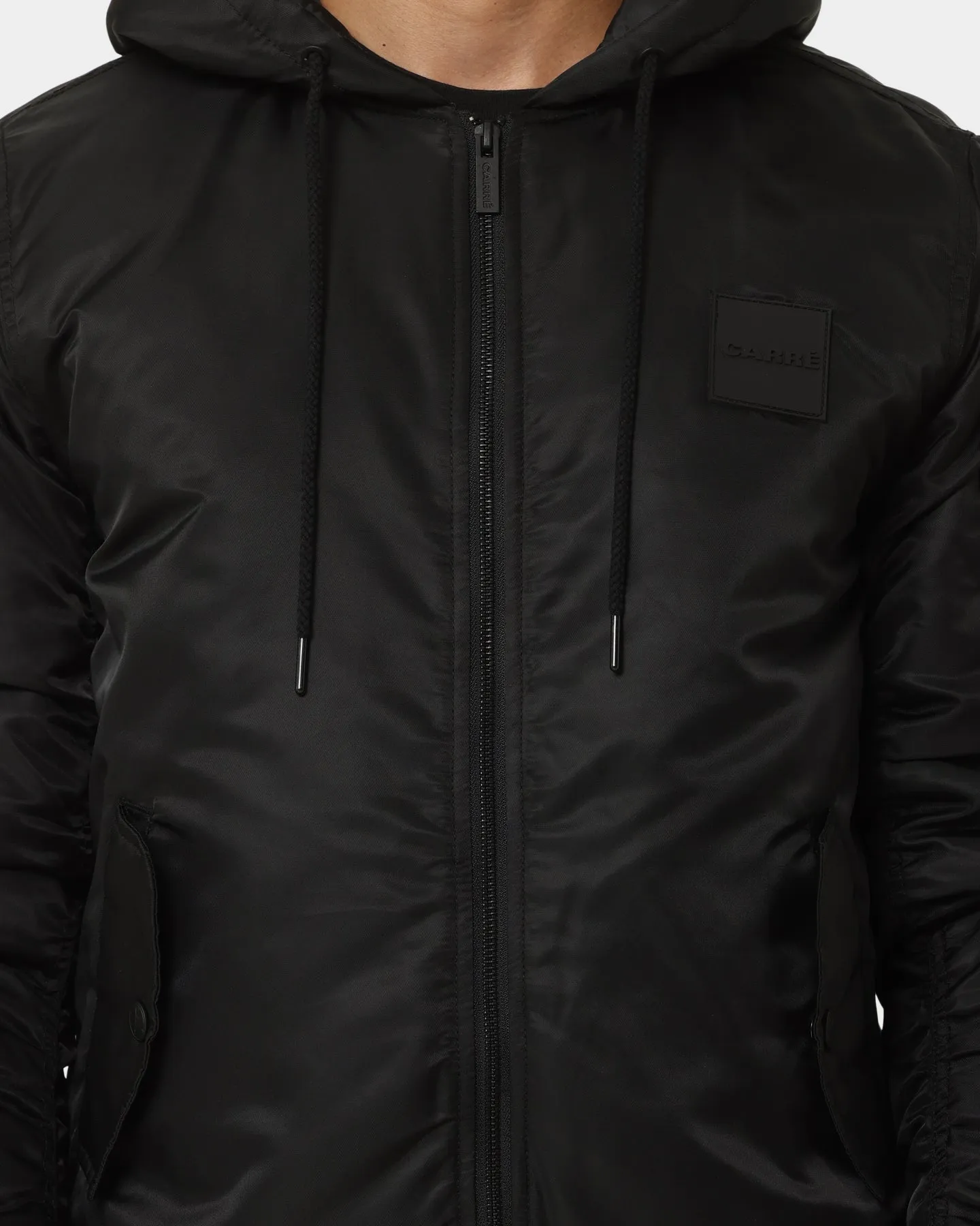 Carre Ultilitaire Hooded Bomber Jacket Black