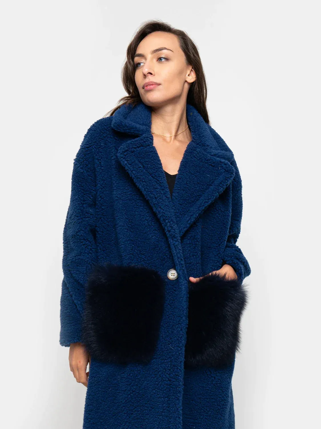 COAT - teddy Fox pockets night blue