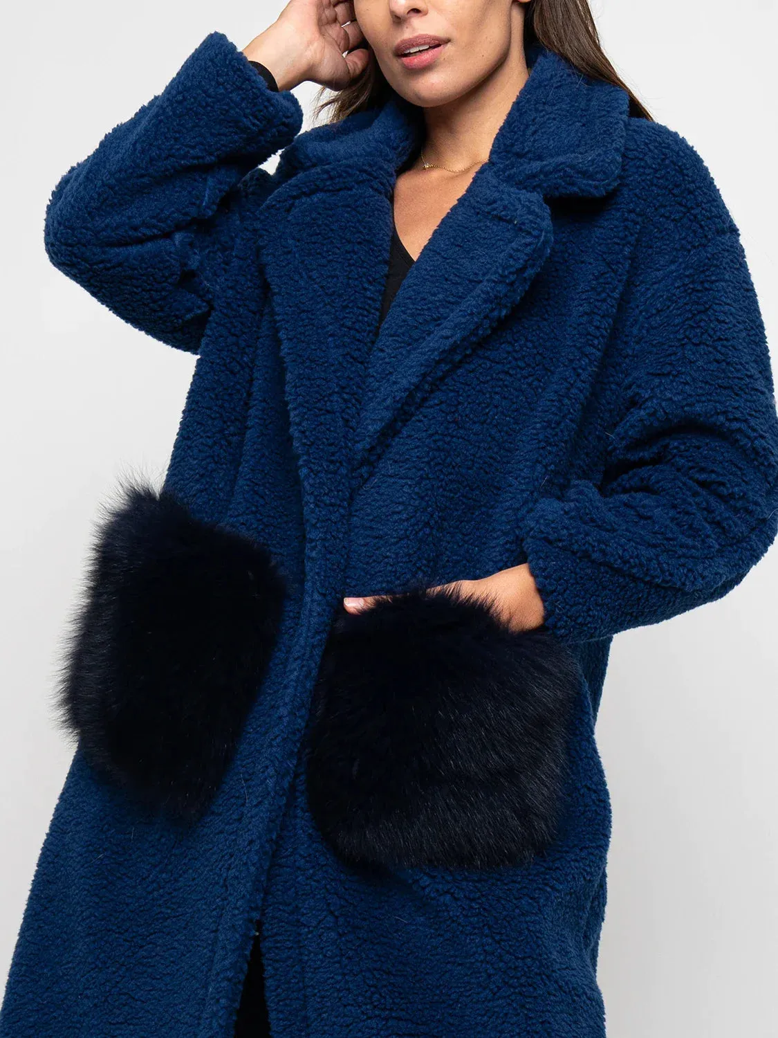 COAT - teddy Fox pockets night blue