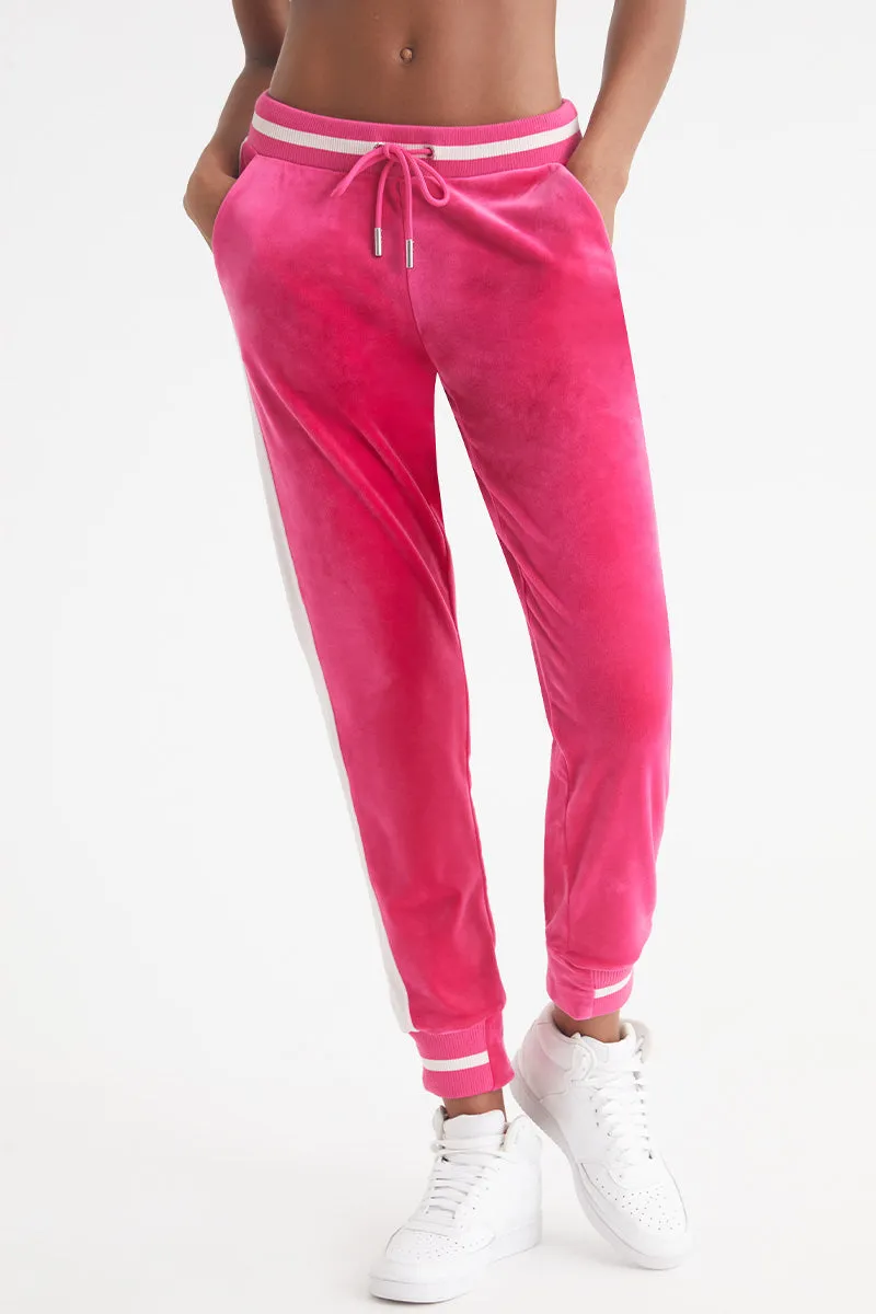 Contrast Rib Velour Joggers