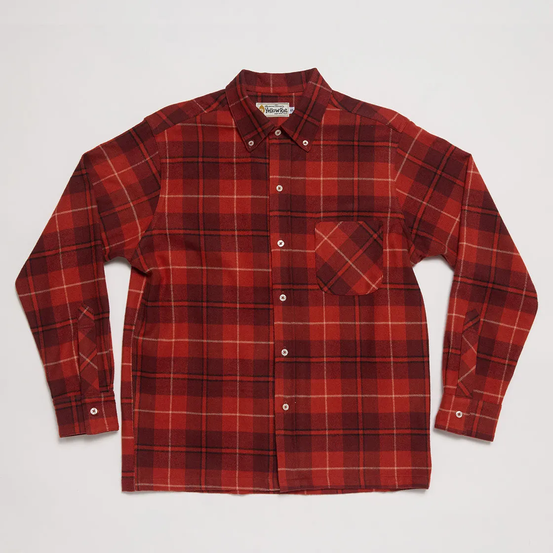 Convertible Collar Button-down Shirt (Brick)